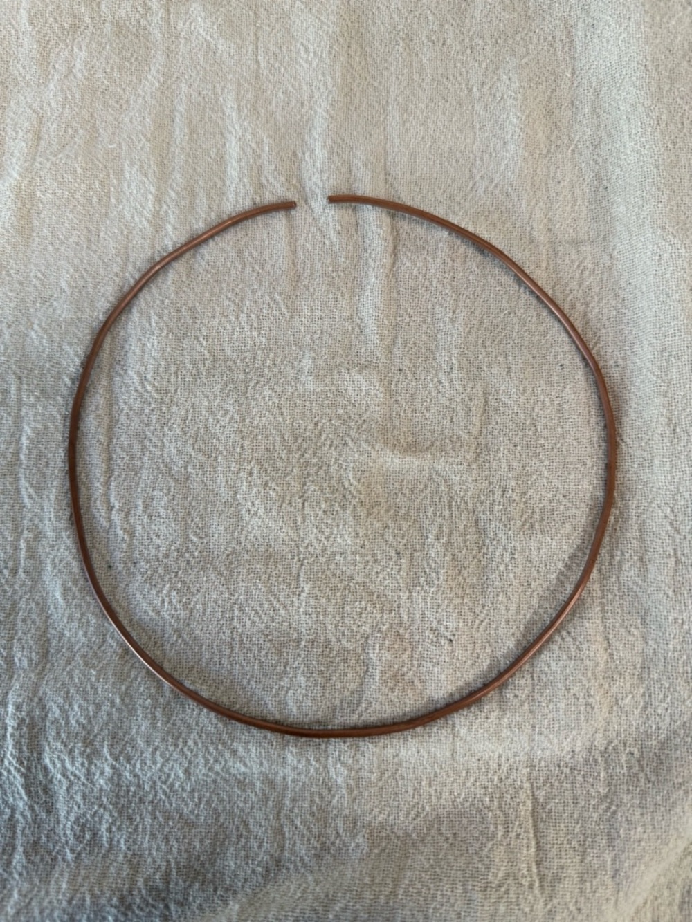 Pure Copper Minimalist Choker Cuff Necklace 16in Handmade in India Hippie Boho - Picture 2 of 3